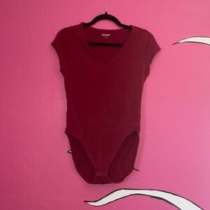 Old Navy Deep Red V-Neck Bodysuit